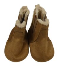 Nové - Hnědé semišové lehce zateplené válenky 