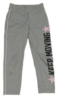 Šedé melírované crop sportovní legíny s nápisem Matalan