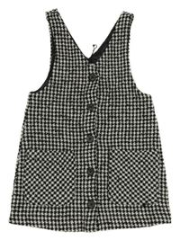 Černo-bílé vzorované propínací šaty Zara