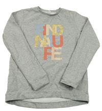 Šedá melírovaná mikina s nápisem 