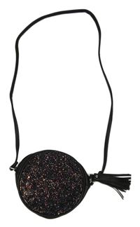 Nové - černá koženková kabelka s flitry 