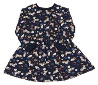 Tmavomodré teplákové šaty s jednorožci a duhami C&A