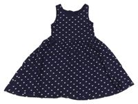 Tmavomodré vzorované šaty s motýlky H&M