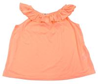 Neonově oranžový top s volánkem H&M