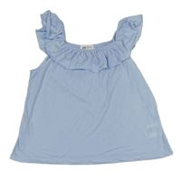Světlemodrý top s volánkem H&M