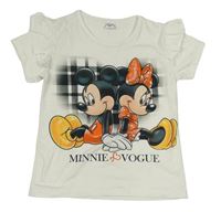 Bílé tričko s Mickeym a Minnie 