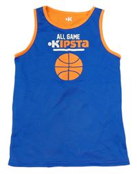 Modré sportovní tílko s míčem a nápisy zn. Kipsta