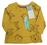 Hořčicové triko se zvířátky Primark