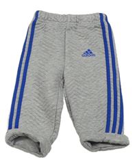 Šedo-modré tepláky s logem Adidas
