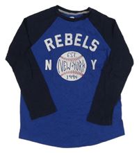 Modro-tmavomodré triko s míčkem a nápisem Old Navy