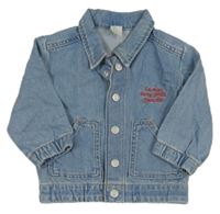 Světlemodrá riflová bunda s nápisem H&M