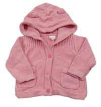 Růžový propínací svetr s kapucí Bluezoo