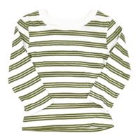 Bílo-khaki pruhované triko Primark