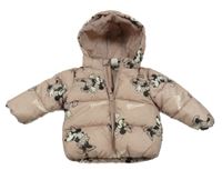 Starorůžová šusťáková zimní bunda s Minnie a kapucí H&M