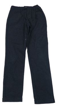 Tmavomodré plátěné chino kalhoty