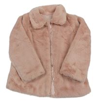 Růžový kožešinový podšitý kabát Dunnes Stores
