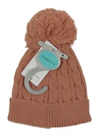 Nové - Růžová čepice s bambulí Matalan