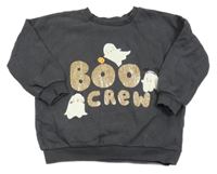 Antracitová mikina s nápisem a duchy George