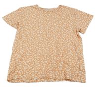 Oranžovo-bílé tričko s motýlky H&M