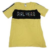 Žluto-černé tričko s nápisem C&A