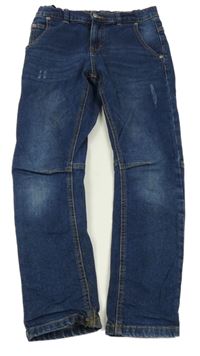 Tmavomodré skinny rifle 