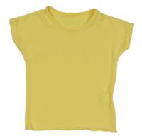 Žluté žebrované tričko Shein