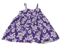 Fialovo-bílé květované šaty 