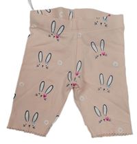 Růžové elastické kraťasy s králíčky C&A