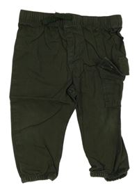 Khaki plátěné cargo cuff kalhoty F&F