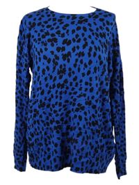 Dámský modro-černý vzorovaný lehký svetr 