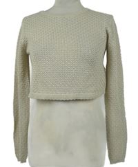 Nové - Dámský béžový třpytivý crop svetr Primark 