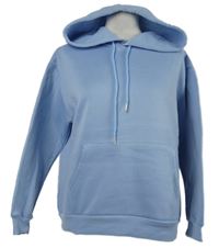 Dámská světlemodrá mikina s potiskem a kapucí Shein 