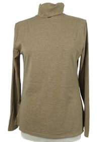 Dámské béžové žebrované triko s rolákem Peacocks 