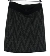 Dámská černo-šedá vzorovaná pletená vlněná sukně Kenar 