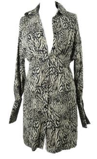 Dámské černo-béžové vzorované košilové šaty Voyelles 