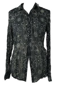 Dámská černá lehká plisovaná halenka se vzorem S. Oliver