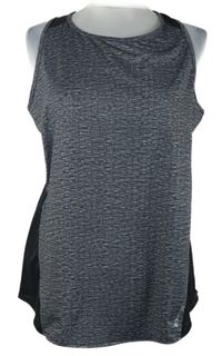 Dámský černo-šedý melírovaný sportovní funkční top s nápisem Domyos 