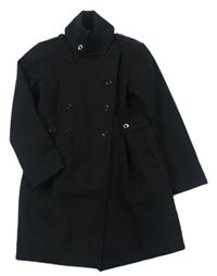 Černý flaušový kabát Next