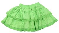 Neonově zelená plátěná sukně s krajkou kids