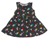 Šedé bavlněné šaty s Minnie a Daisy Disney