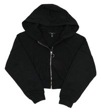 Černá crop propínací mikina s kapucí zn. New Look