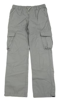 Šedé plátěné cargo kalhoty GAP