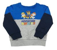 Modro-šedá mikina s Paw Patrol zn. Nickelodeon