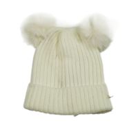 Smetanová čepice s bambulemi Primark