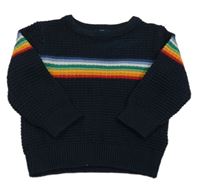 Tmavomodrý svetr s proužky Next