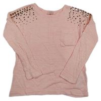 Světlerůžové úpletové triko s plíšky Y.F.K.