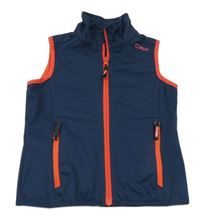 Tmavomodro-červená šusťáková vesta s logem CMP