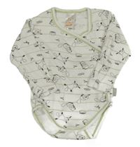 Bílo-zelené pruhované body s bobry Pusblu