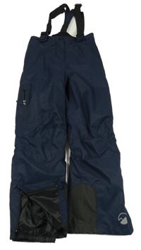 Tmavomodré šusťákové oteplovačky s kšandami Crivit