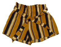 Béžovo-tmavomodré lehké kraťasy Shein